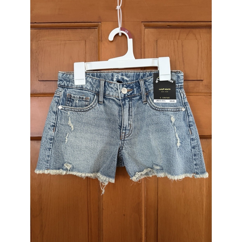Girls' Art Class Denim Jeans Cutoff Shorts Mid-Rise Size Large (10/12) NWT